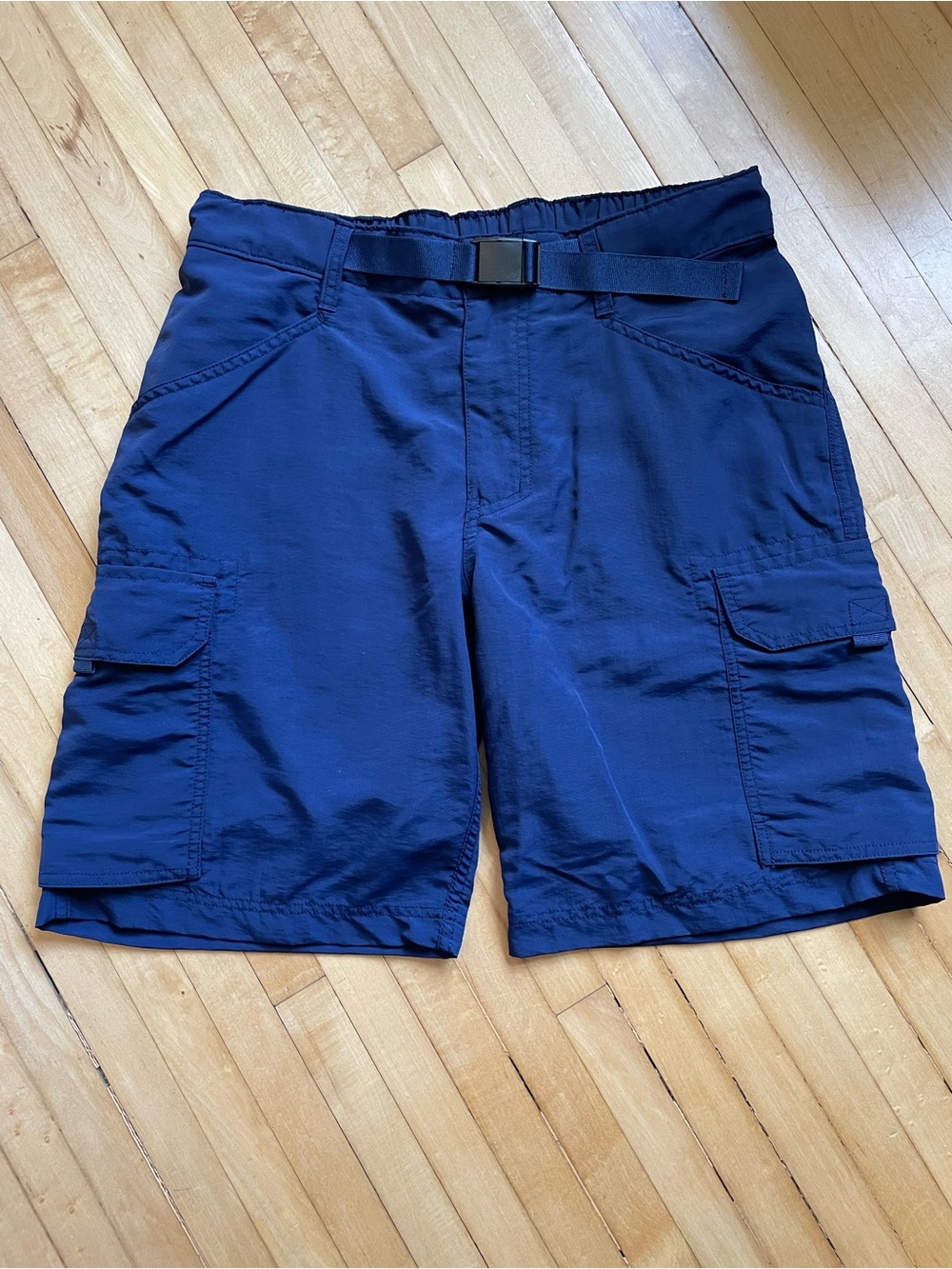 LANDS’ END Nylon Belted Cargo Shorts Outdoors Hiking Camping Vacation Preppy
